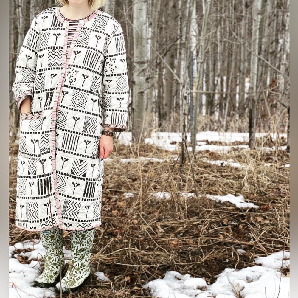 Gudrun Sjödén Aditi Reversible Blockprint Quilted Jacket